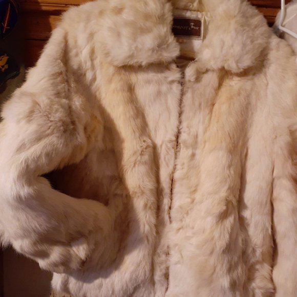 REAL FUR CROP JACKET VINTAGE ZIPPER super soft! - Picture 1 of 8